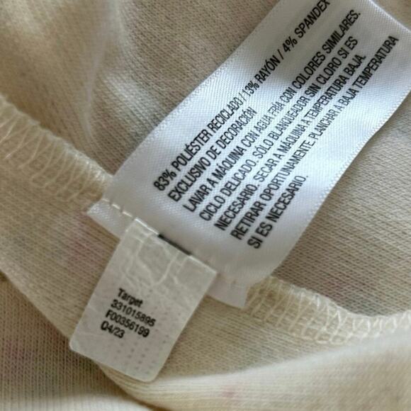 Wild Fable Women Top T-shirt Pointelle Coquette Feminine Rosette Cream Medium - Picture 8 of 8